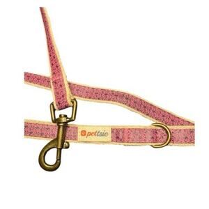 Pettsie Pink and Beige Nylon Standard Dog Leash for Medium Dogs Unisex